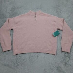 The Commons Sweater Girls Large Pink 1/4 Zip Pullover Preppy NWT